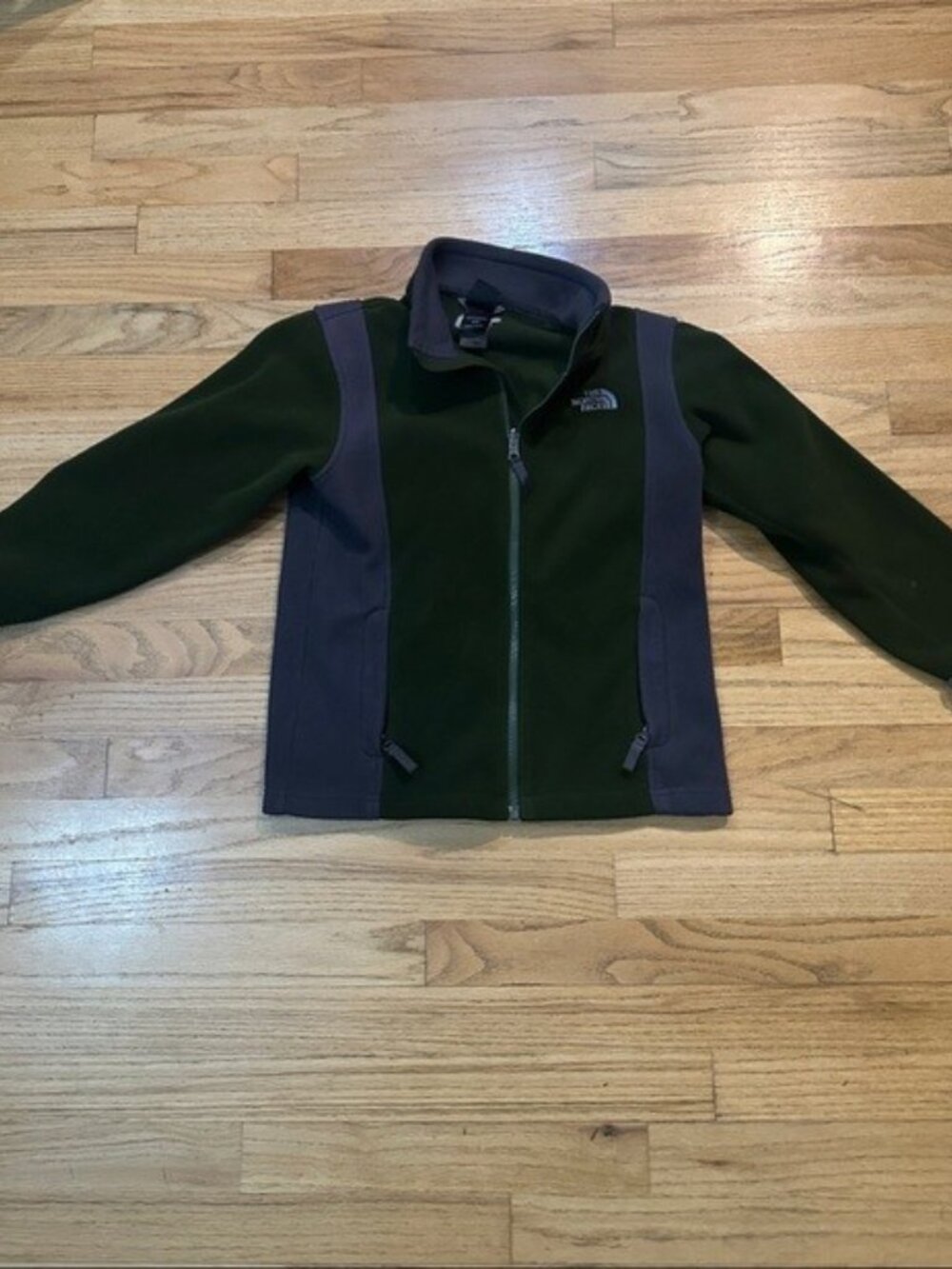 The North Face Boys Olive Green and Gray Fleece Jacket